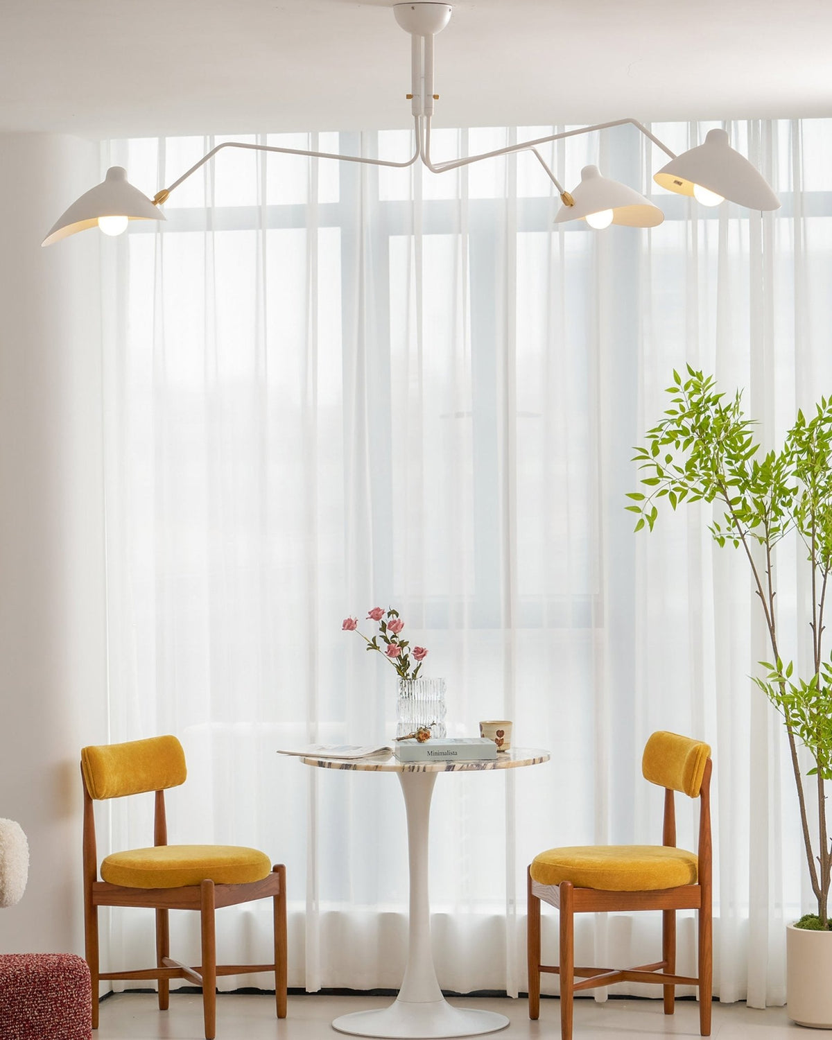 Arachnia suspended 3-arm ceiling light with rotating reflectors in white finish on Tampa Home & Garden Store