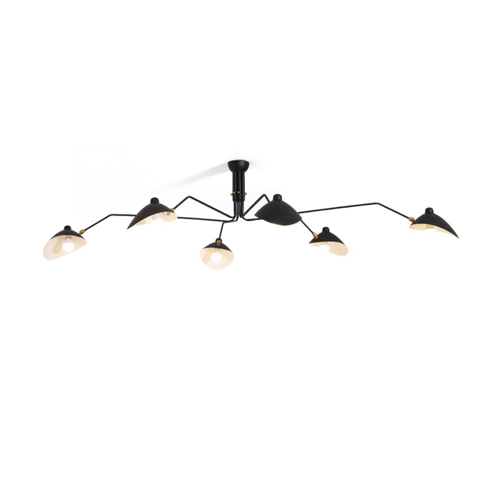 Arachnia 3-arm ceiling light by Moktan Sabai, black finish with rotating reflectors on Tampa Home & Garden Store