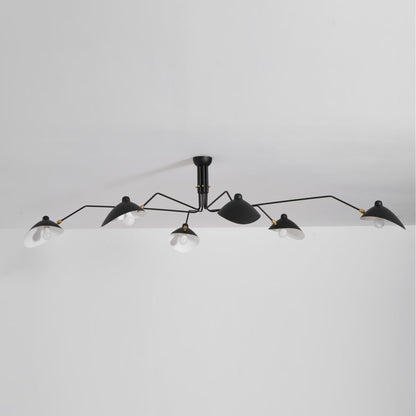 Arachnia suspended 3-arm ceiling light with rotating reflectors, black finish and white shades on Tampa Home & Garden Store