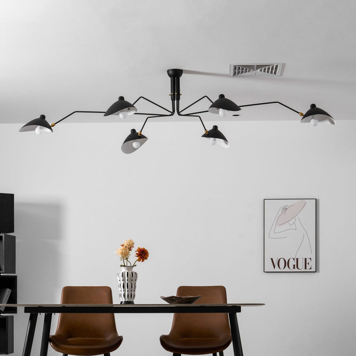 Arachnia suspended 3-arm ceiling light with rotating reflectors, black finish Moktan Sabai on Tampa Home & Garden Store