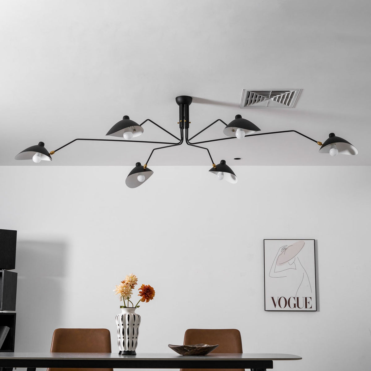 Arachnia 3-Arm ceiling light with rotating reflectors, black finish on Tampa Home & Garden Store