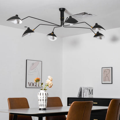 Arachnia 3-arm ceiling light with rotating reflectors in black finish by Moktan Sabai on Tampa Home & Garden Store
