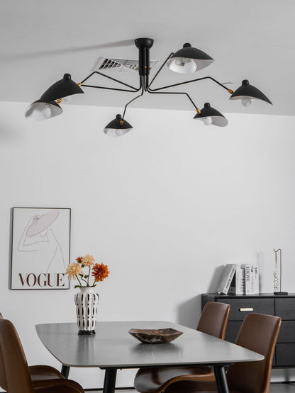 Arachnia 3-arm ceiling light with rotating reflectors in black finish on Tampa Home & Garden Store