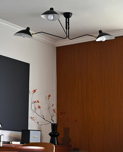 Arachnia suspended 3-arm ceiling light with rotating reflectors, black finish by Moktan Sabai on Tampa Home & Garden Store