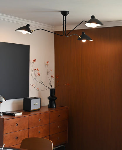Arachnia 3-arm ceiling light with rotating reflectors, black metal finish by Moktan Sabai on Tampa Home & Garden Store