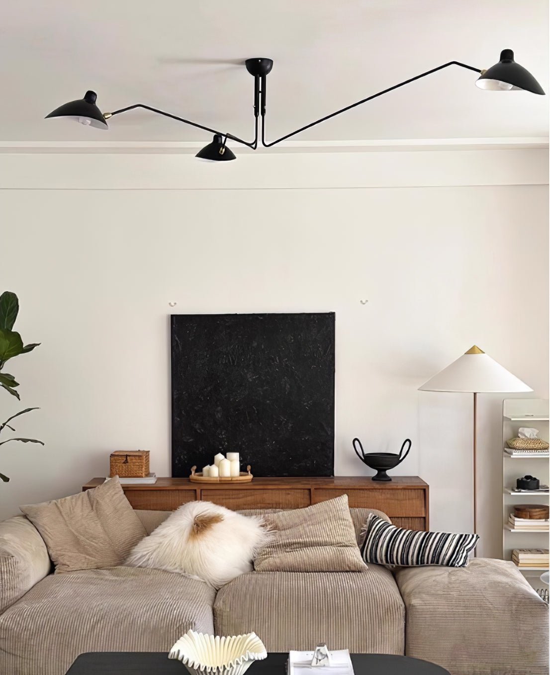 Arachnia suspended 3-arm ceiling light with rotating reflectors in black finish on Tampa Home & Garden Store