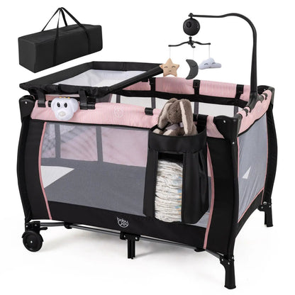 Baby Playpen with Bassinet and Changing Table