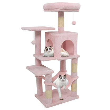 Multi-Level Cat Tower with 2-Door Condo and Perch