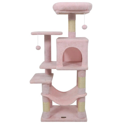 Multi-Level Cat Tower with 2-Door Condo and Perch