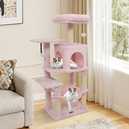 Multi-Level Cat Tower with 2-Door Condo and Perch