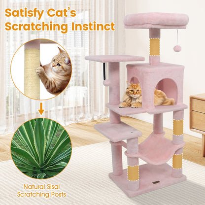 Multi-Level Cat Tower with 2-Door Condo and Perch
