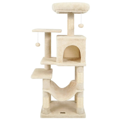 Multi-Level Cat Tower with 2-Door Condo and Perch