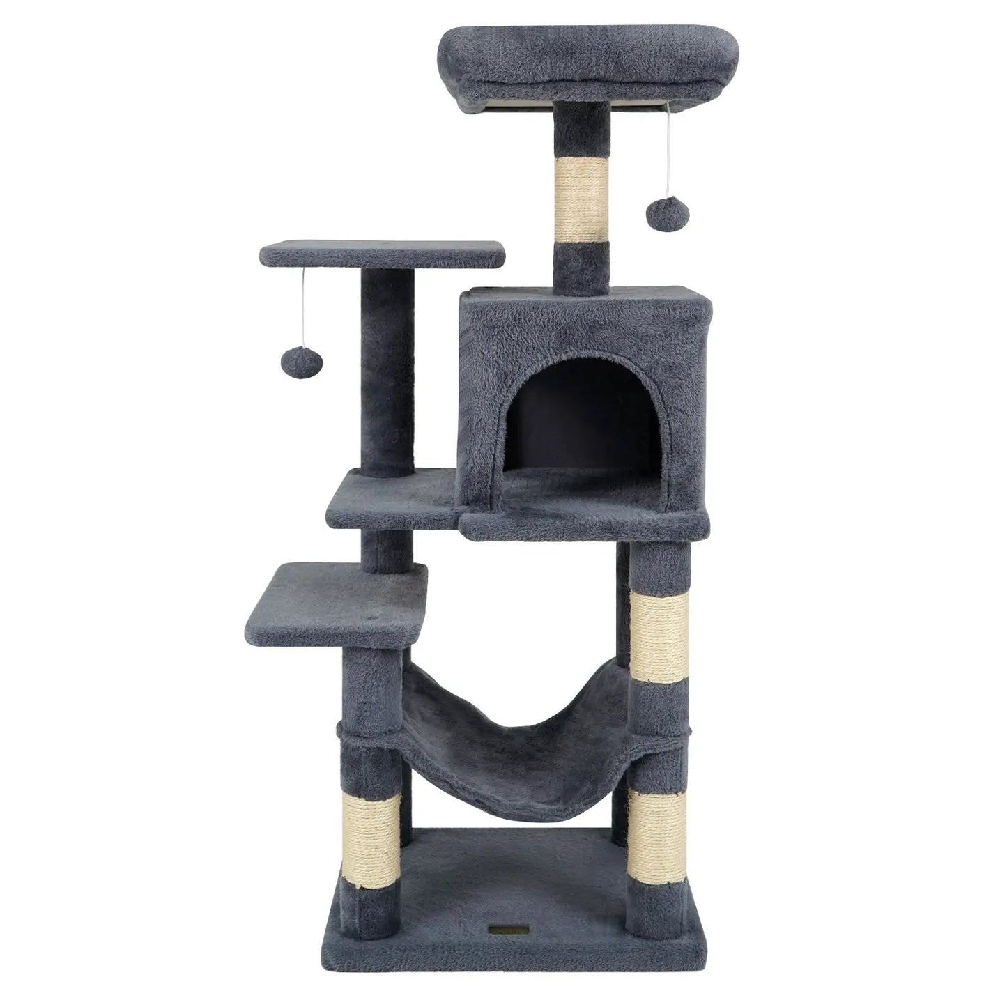 Multi-Level Cat Tower with 2-Door Condo and Perch