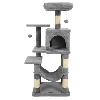 Multi-Level Cat Tower with 2-Door Condo and Perch