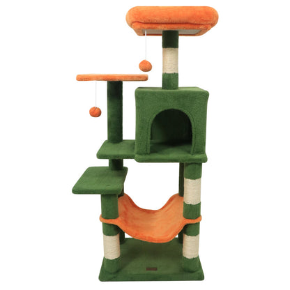Multi-Level Cat Tower with 2-Door Condo and Perch