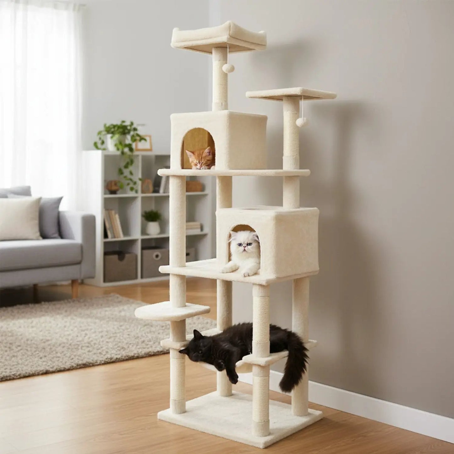 Multi Level Cat Tree with Upholstered Perch