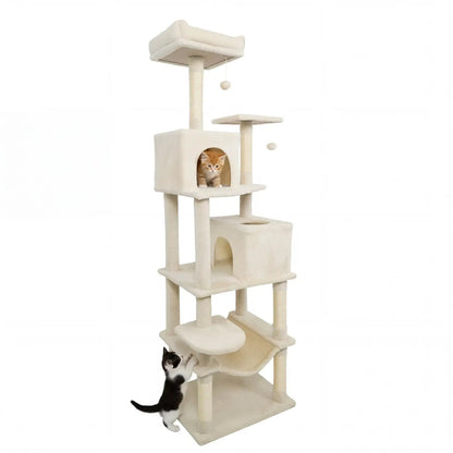 Multi Level Cat Tree with Upholstered Perch