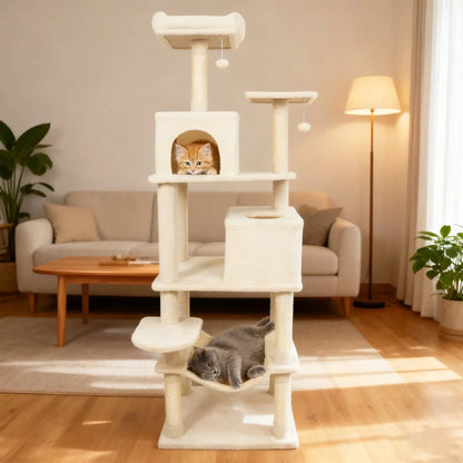Multi Level Cat Tree with Upholstered Perch