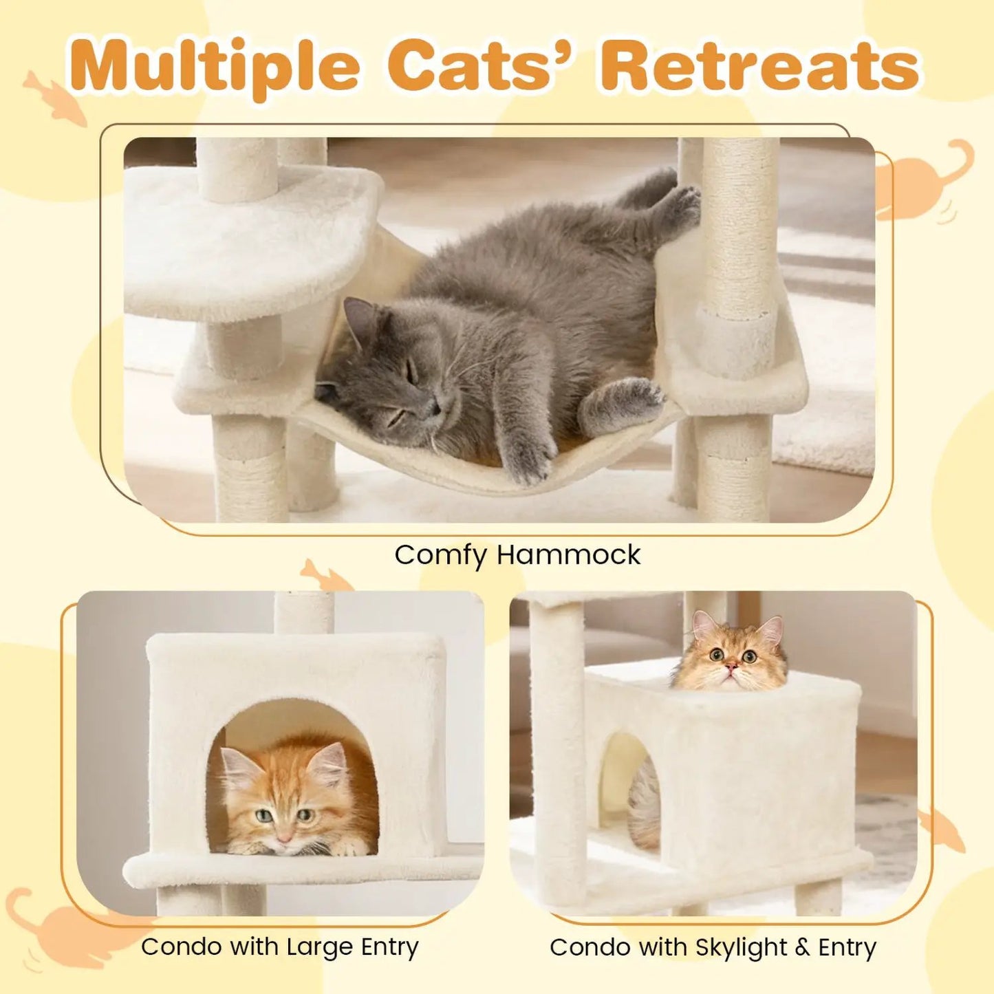 Multi Level Cat Tree with Upholstered Perch