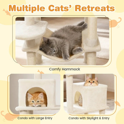 Multi Level Cat Tree with Upholstered Perch