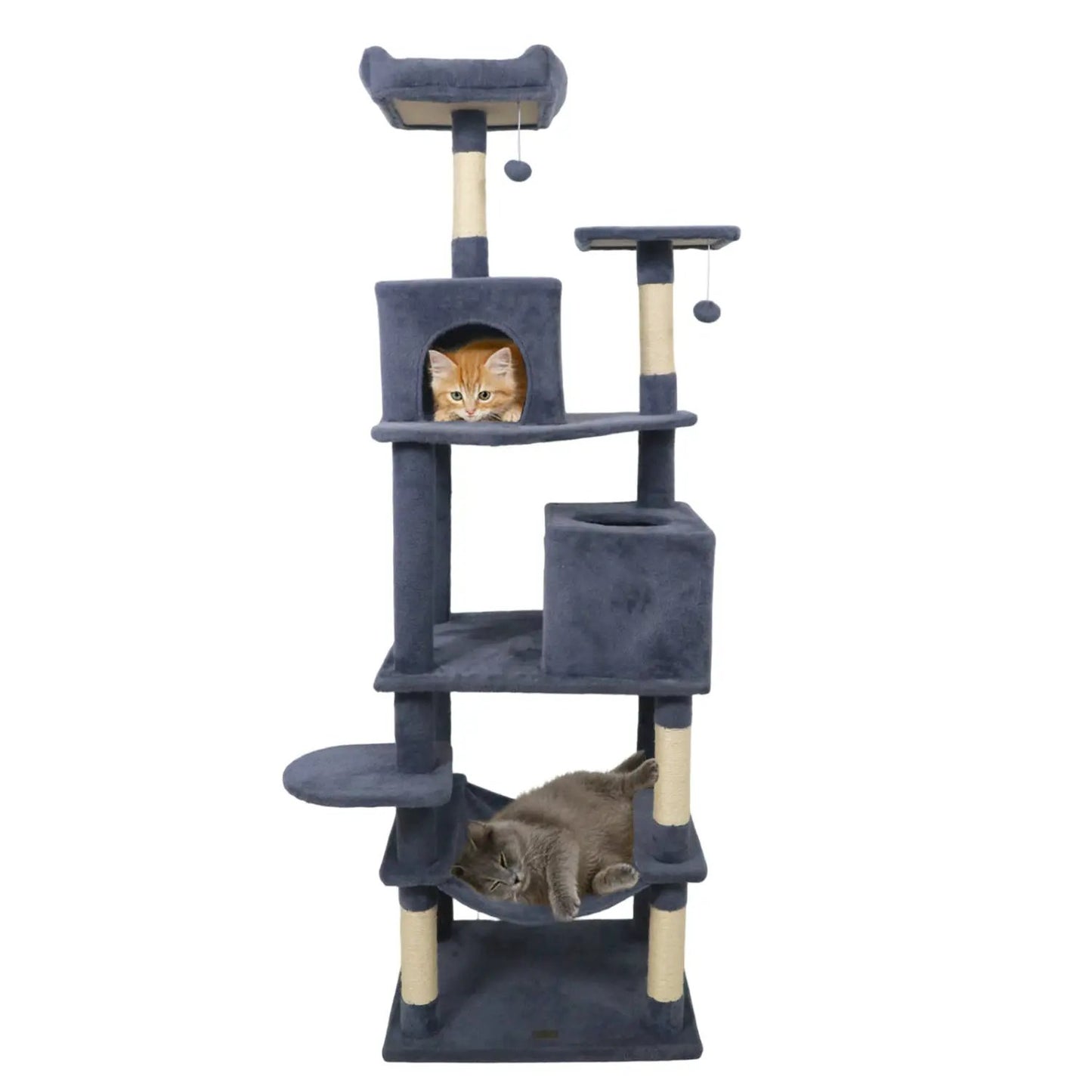 Multi Level Cat Tree with Upholstered Perch