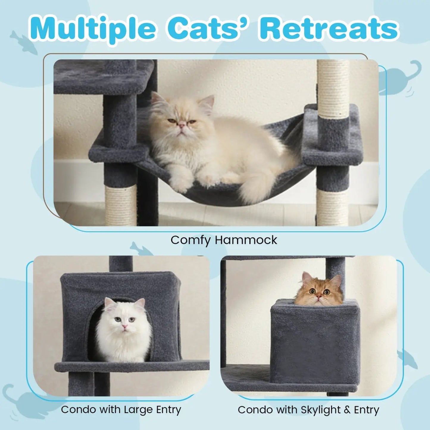 Multi Level Cat Tree with Upholstered Perch