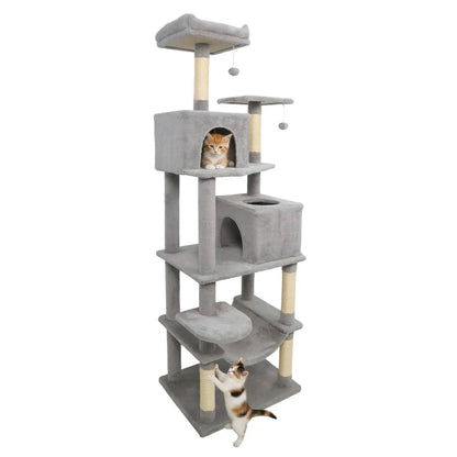 Multi Level Cat Tree with Upholstered Perch