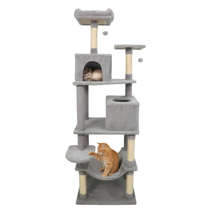 Multi Level Cat Tree with Upholstered Perch