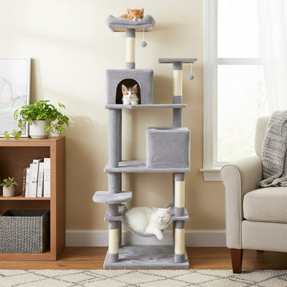 Multi Level Cat Tree with Upholstered Perch