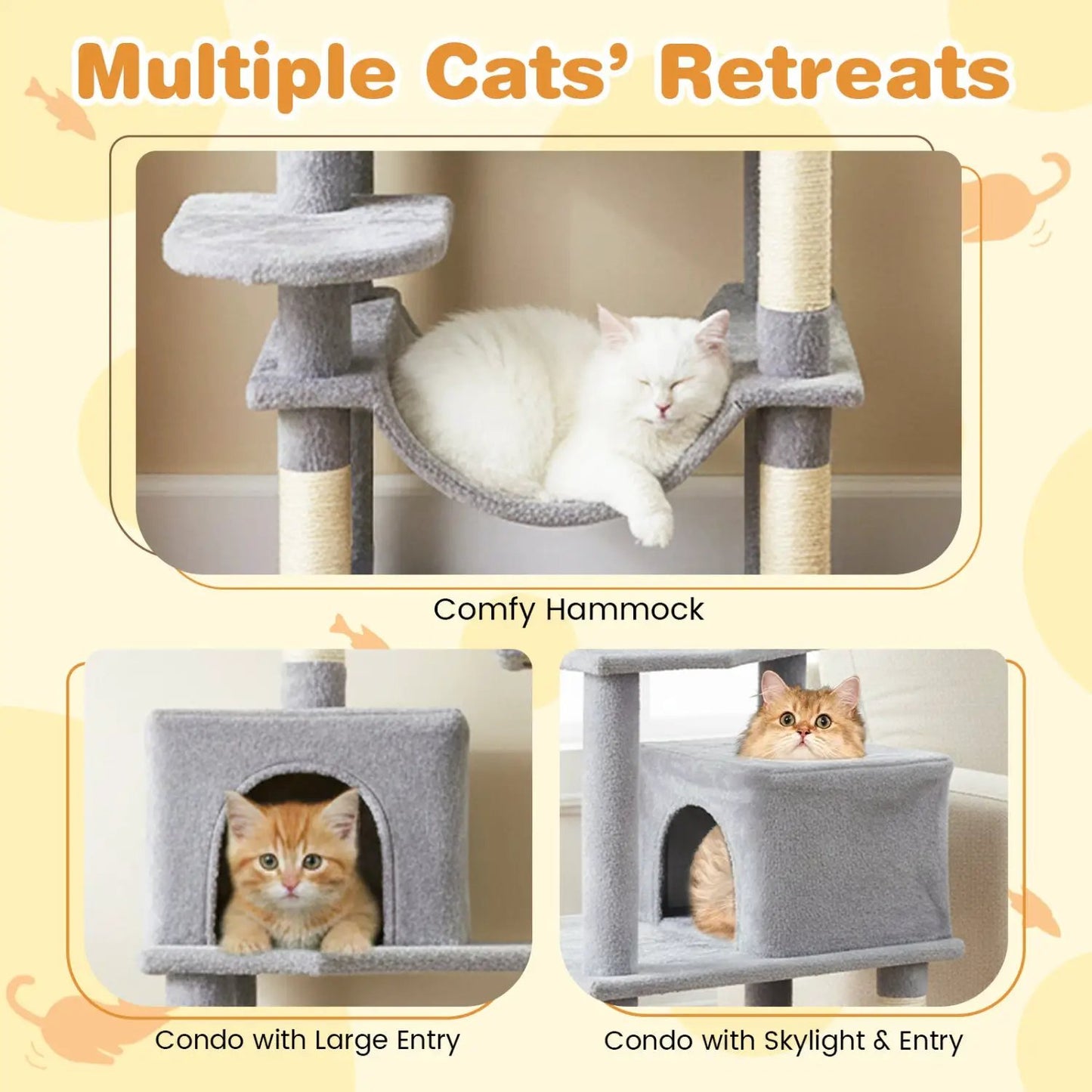 Multi Level Cat Tree with Upholstered Perch