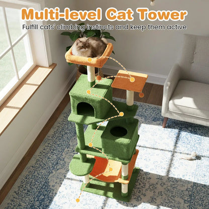 Multi Level Cat Tree with Upholstered Perch