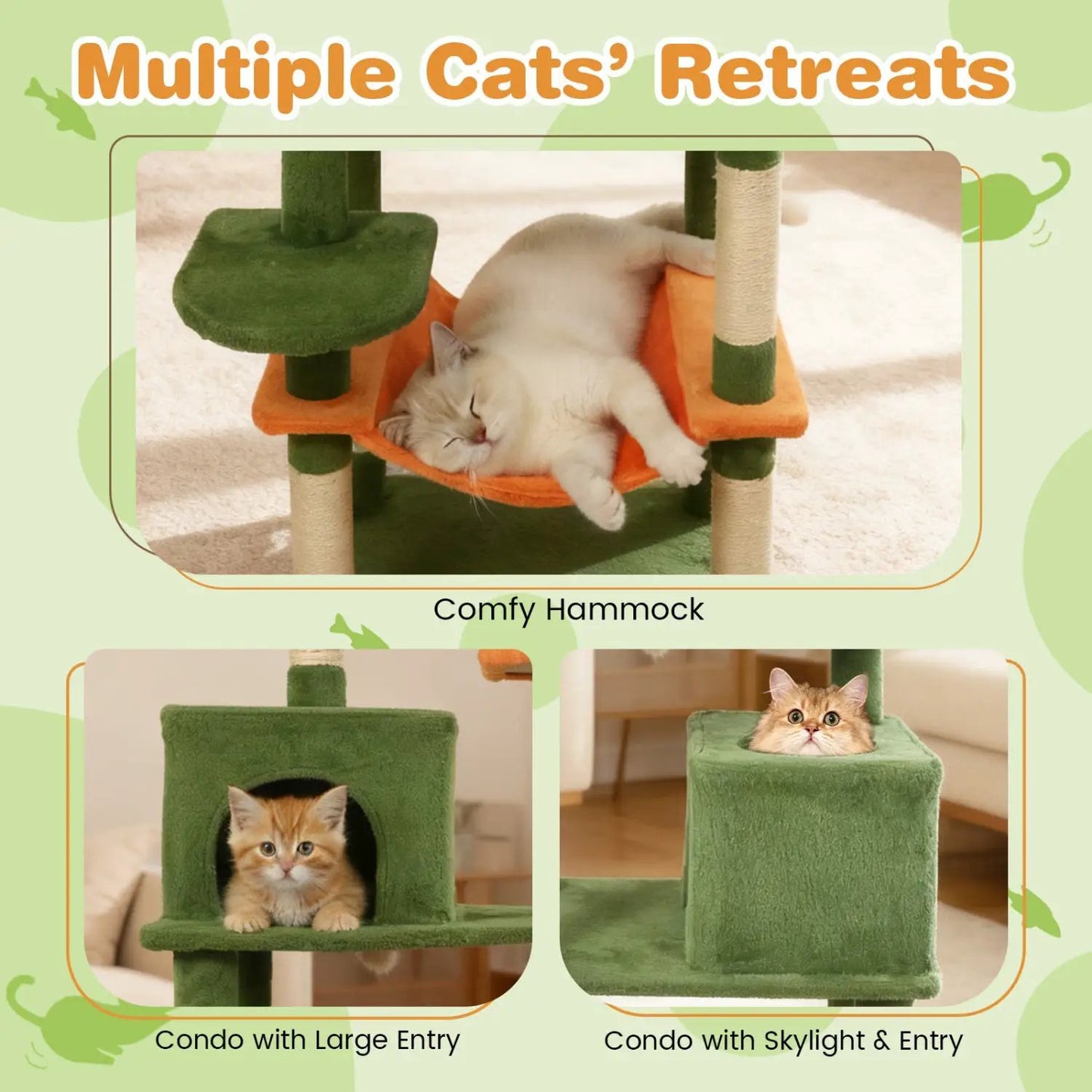 Multi Level Cat Tree with Upholstered Perch