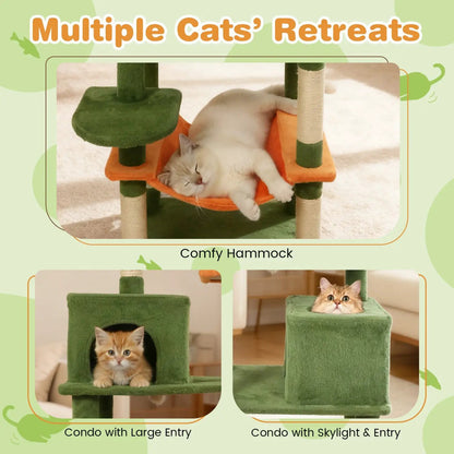 Multi Level Cat Tree with Upholstered Perch