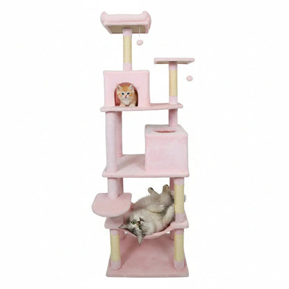Multi Level Cat Tree with Upholstered Perch