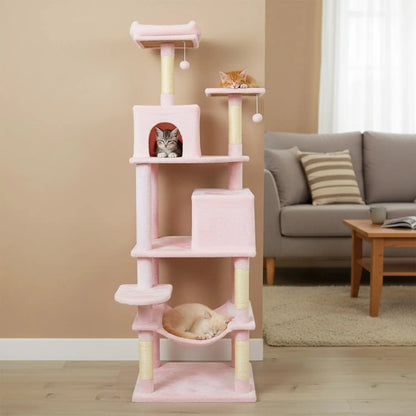 Multi Level Cat Tree with Upholstered Perch
