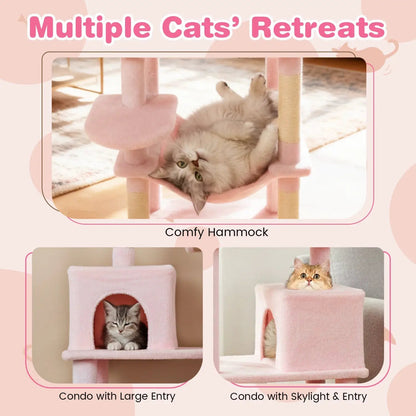 Multi Level Cat Tree with Upholstered Perch