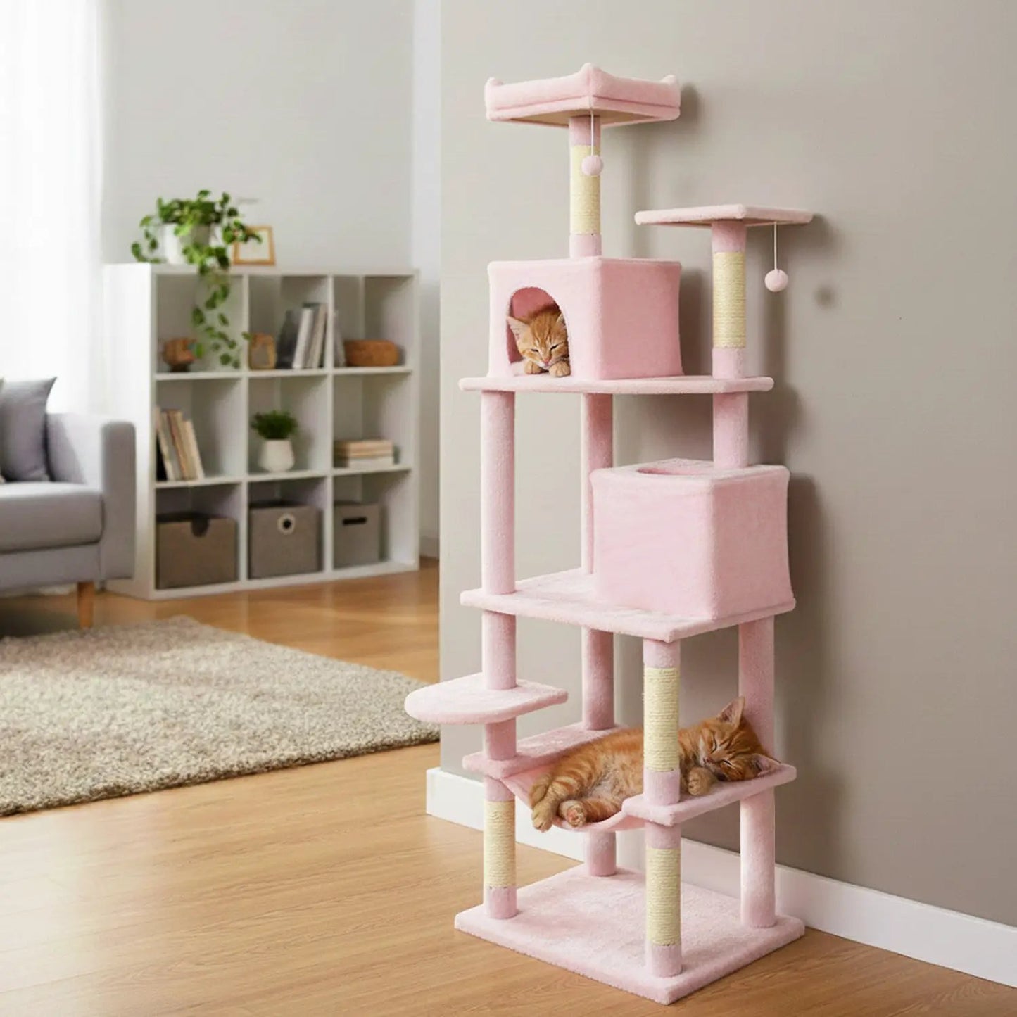 Multi Level Cat Tree with Upholstered Perch