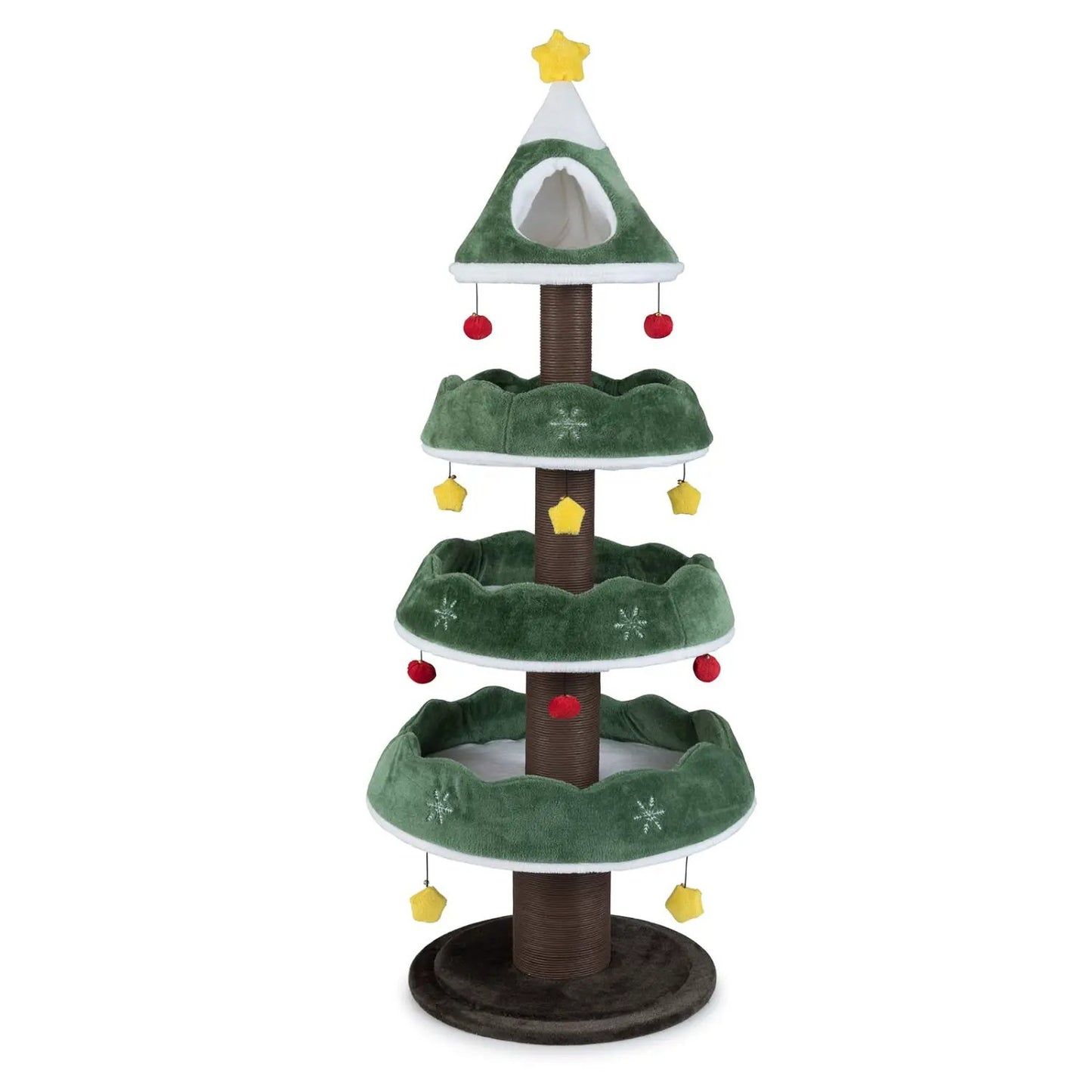 Christmas Cat Tree With 3 Platforms and Top Perch