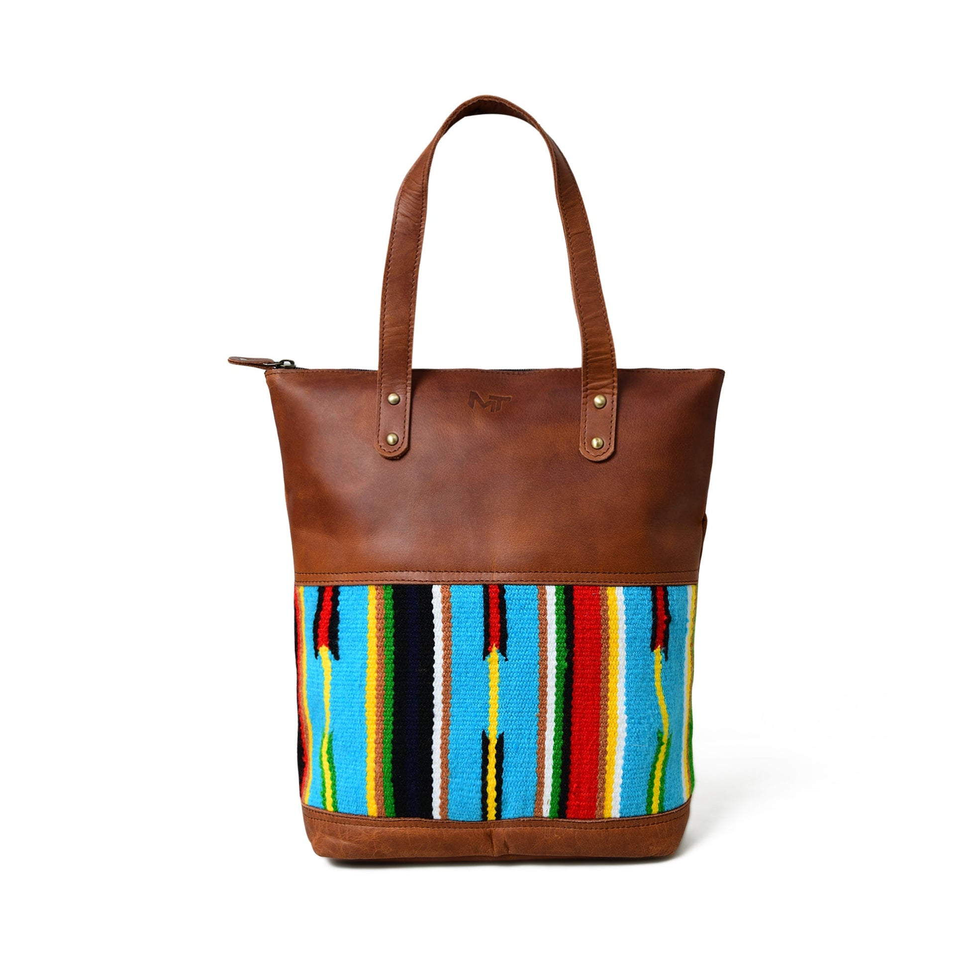 Multicoloured Leather Tote Bag - Tampa Home & Garden Store