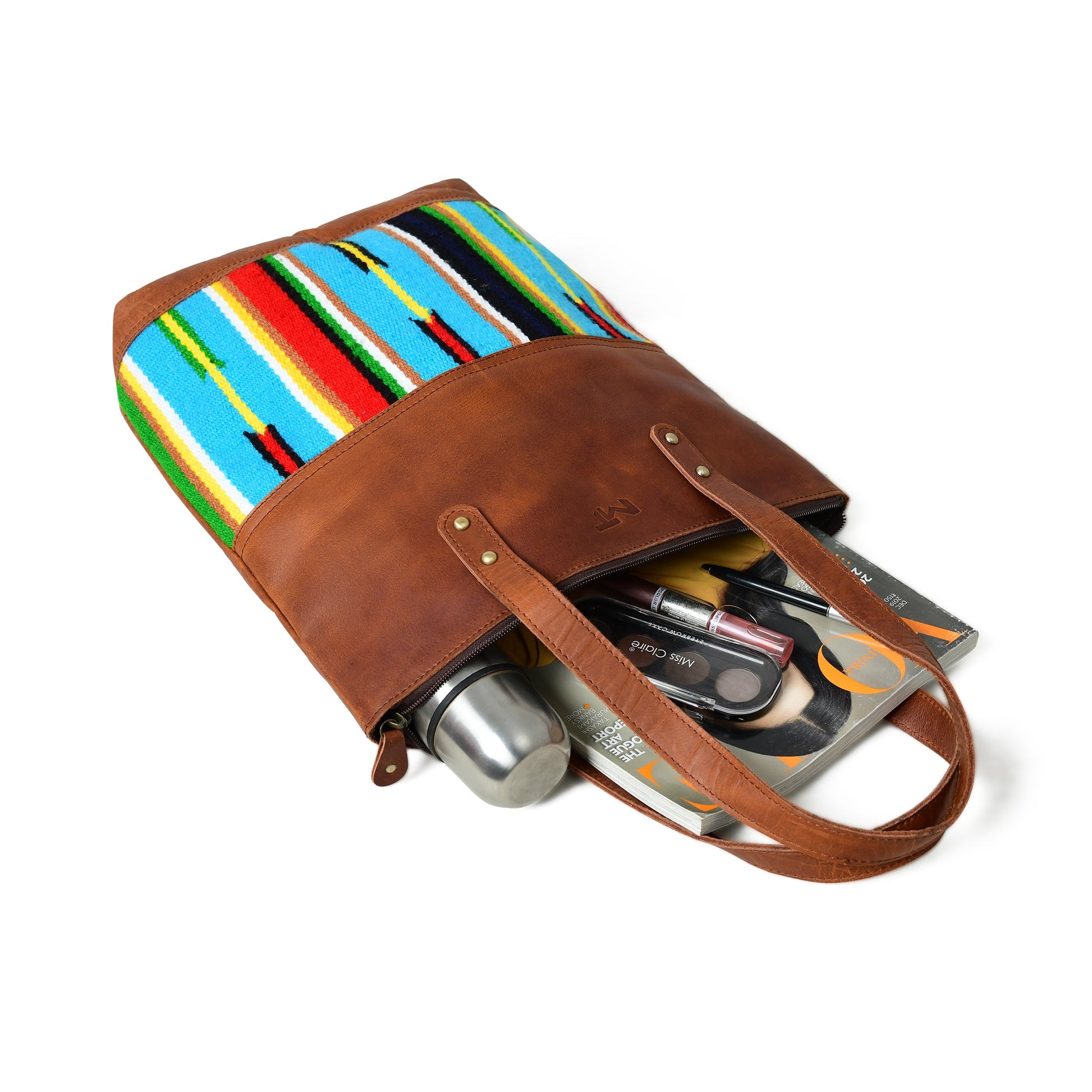 Multicoloured Leather Tote Bag - Tampa Home & Garden Store