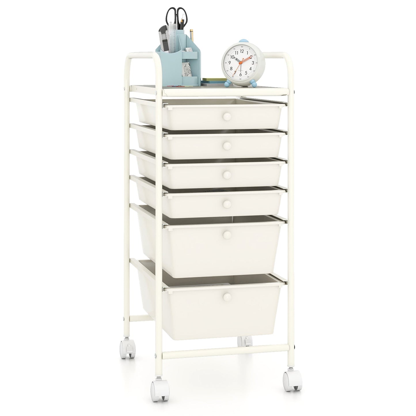 6 Drawers Rolling Storage Cart Organizer-Black