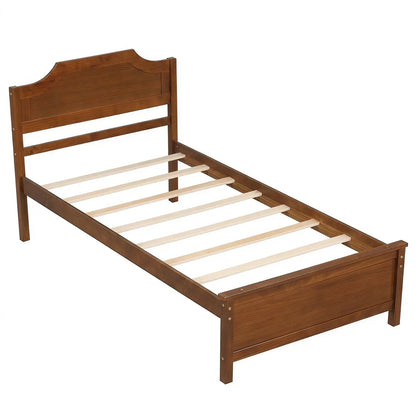 Solid Wood Platform Bed Frame With Headboard