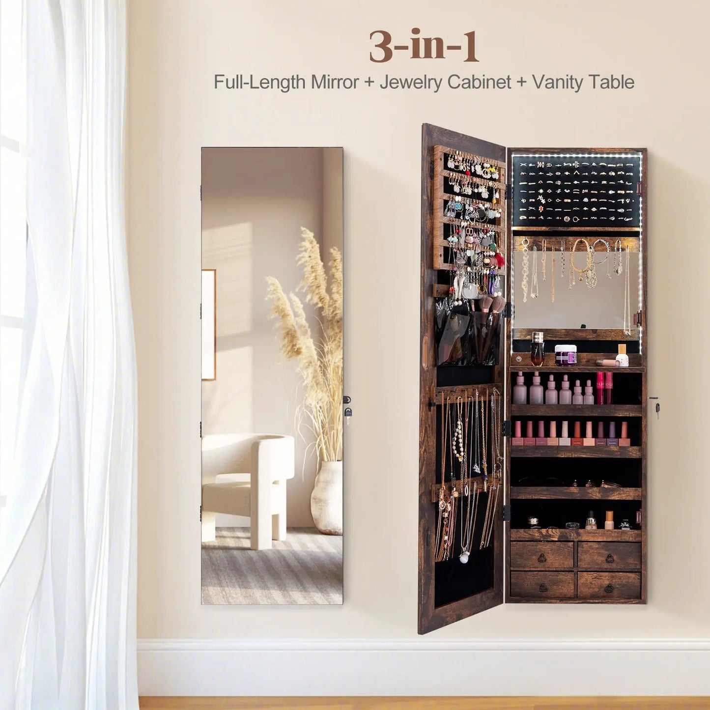 Multipurpose Storage Cabinet With 4 Drawers