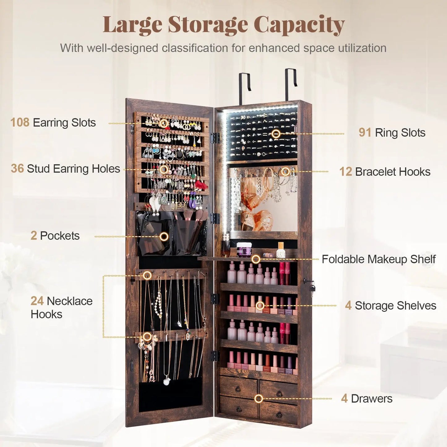 Multipurpose Storage Cabinet With 4 Drawers