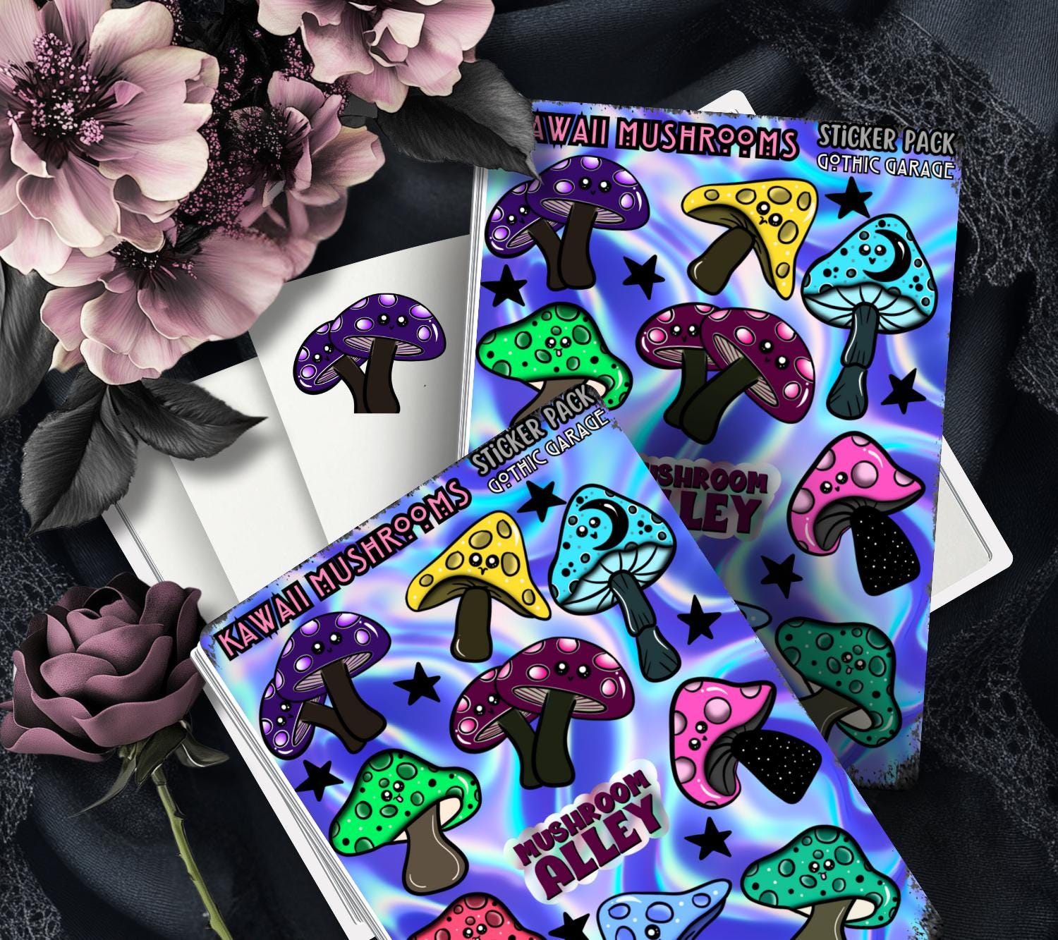 Mushroom Alley Sticker Sheet – Cute Kawaii Mushroom Vinyl Stickers - Tampa Home & Garden Store