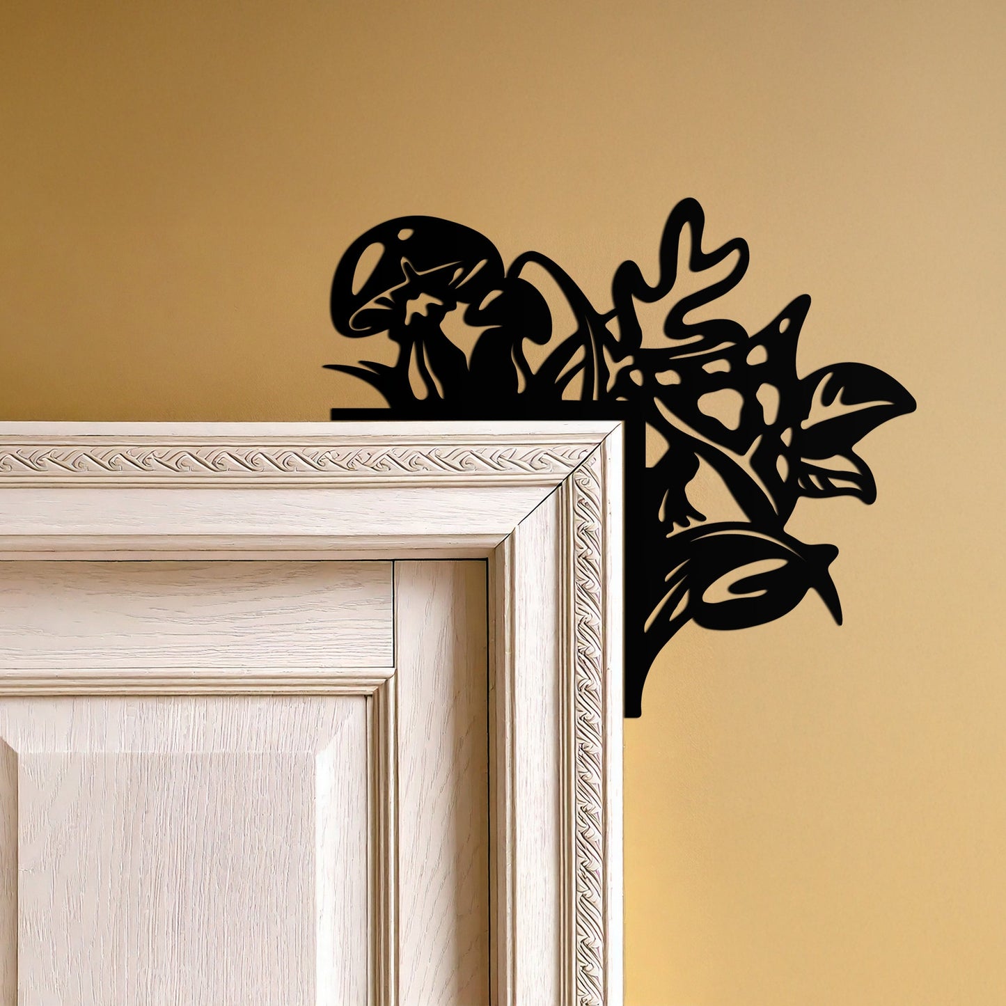 Mushroom Door Corner Metal Wall Art – Whimsical Nature-Themed Metal Decor-KAF608 - Tampa Home & Garden Store