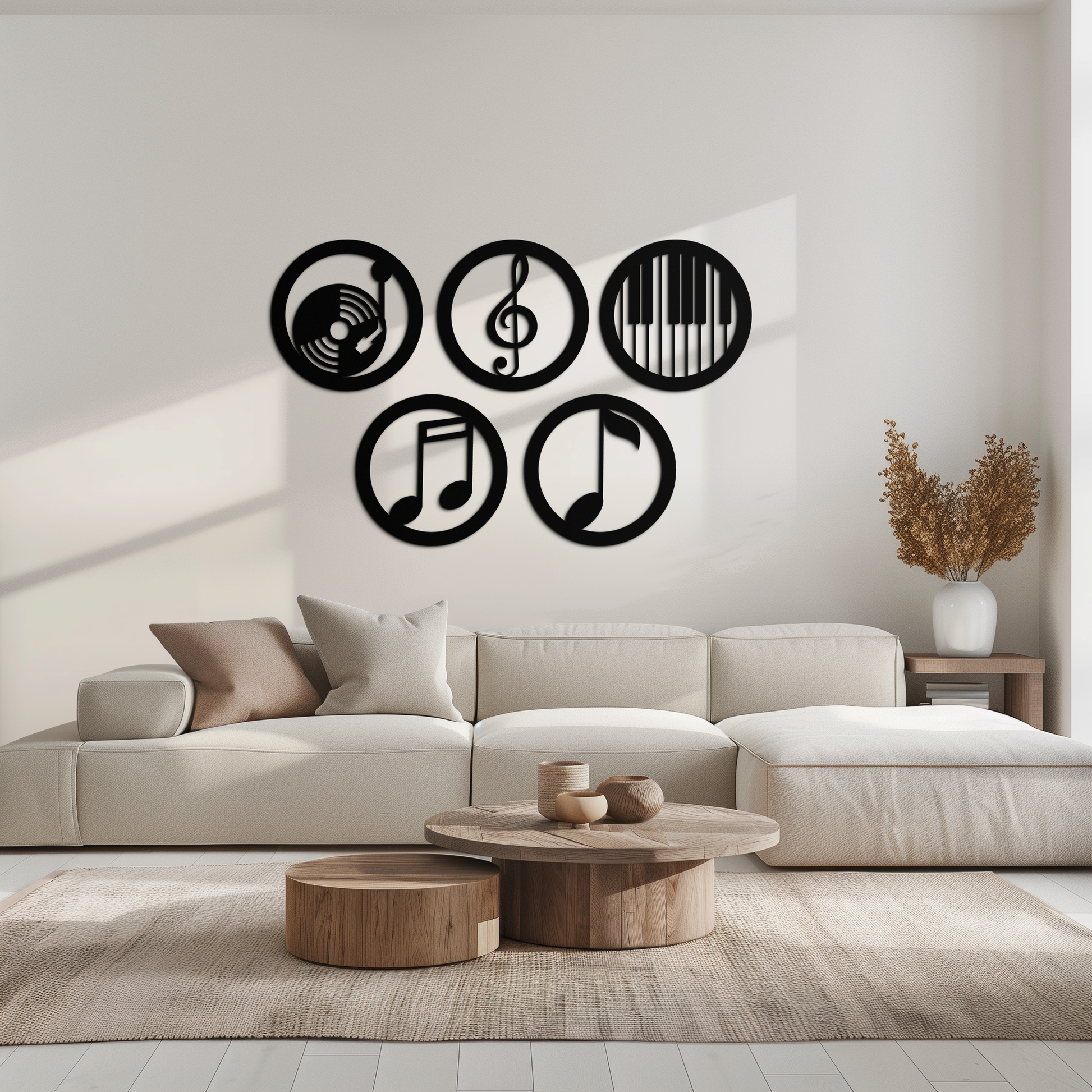 Music Notes & Instruments Wall Art - Modern Metal Music Decor- KAF257 - Tampa Home & Garden Store