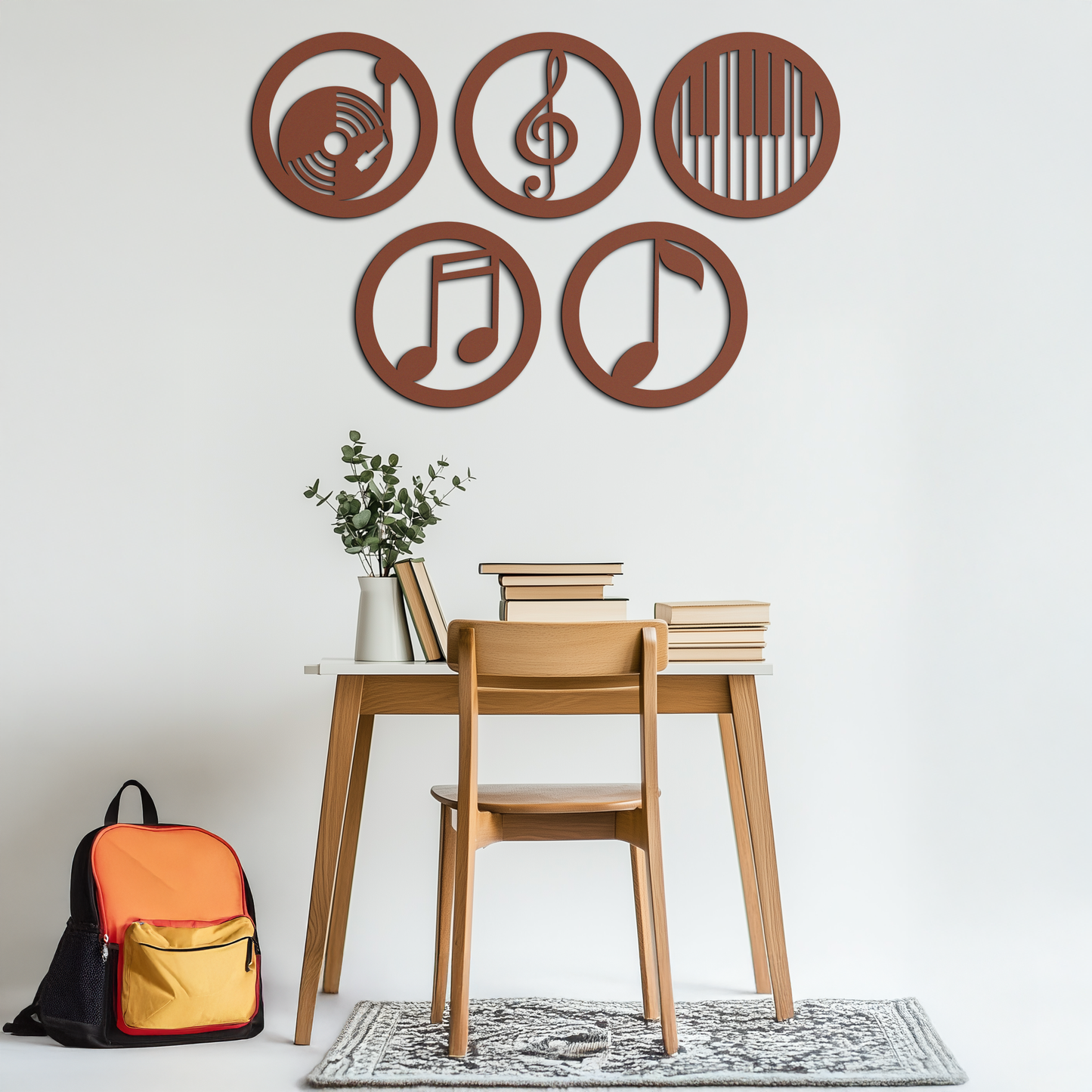 Music Notes & Instruments Wall Art - Modern Metal Music Decor- KAF257 - Tampa Home & Garden Store