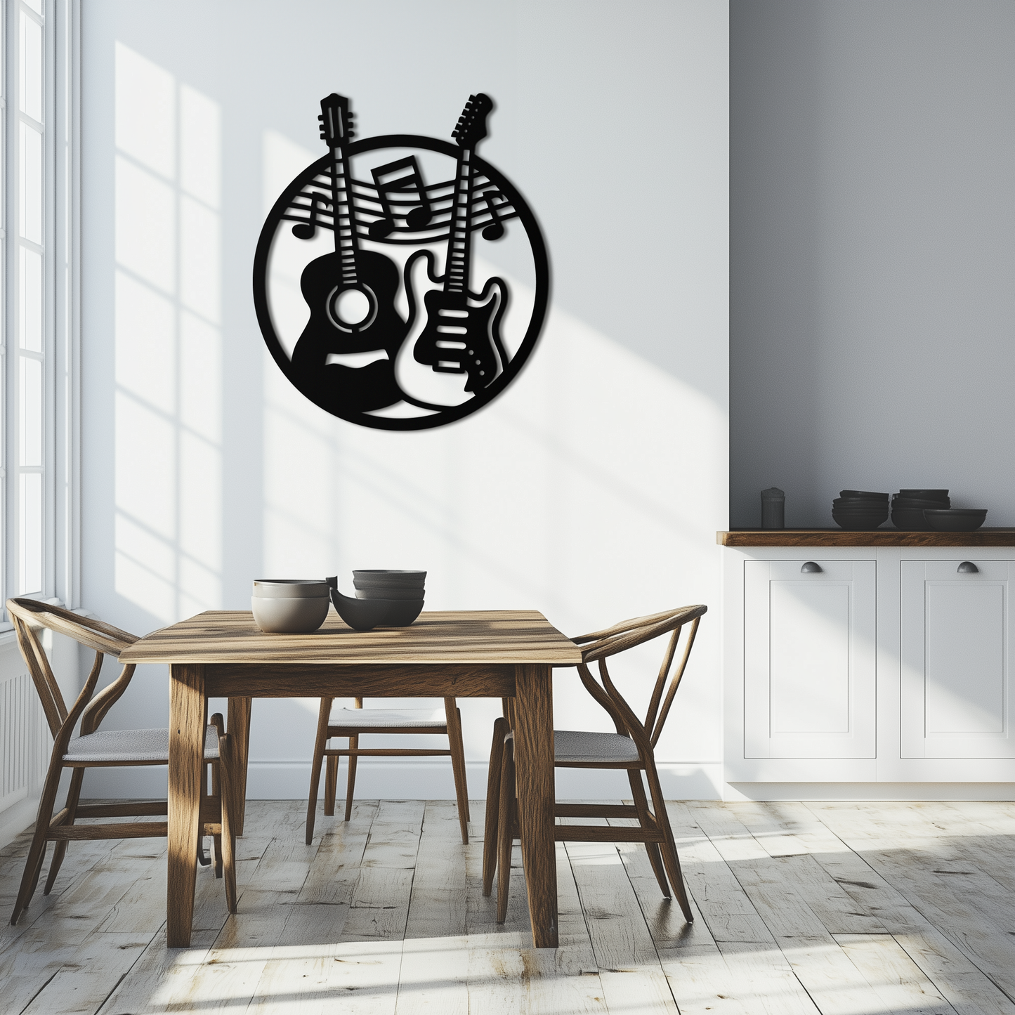 Musical Guitar Notes Metal Wall Art – Modern Musician Decor- KAF571 - Tampa Home & Garden Store