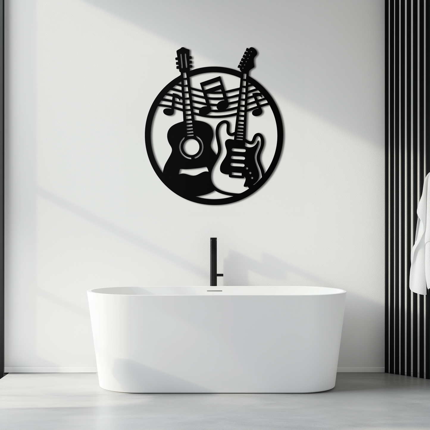 Musical Guitar Notes Metal Wall Art – Modern Musician Decor- KAF571 - Tampa Home & Garden Store